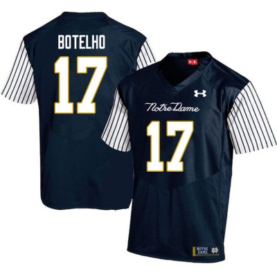 Notre Dame Fighting Irish Men's Jordan Botelho #17 Navy Under Armour Alternate Authentic Stitched College NCAA Football Jersey ACX8799AP